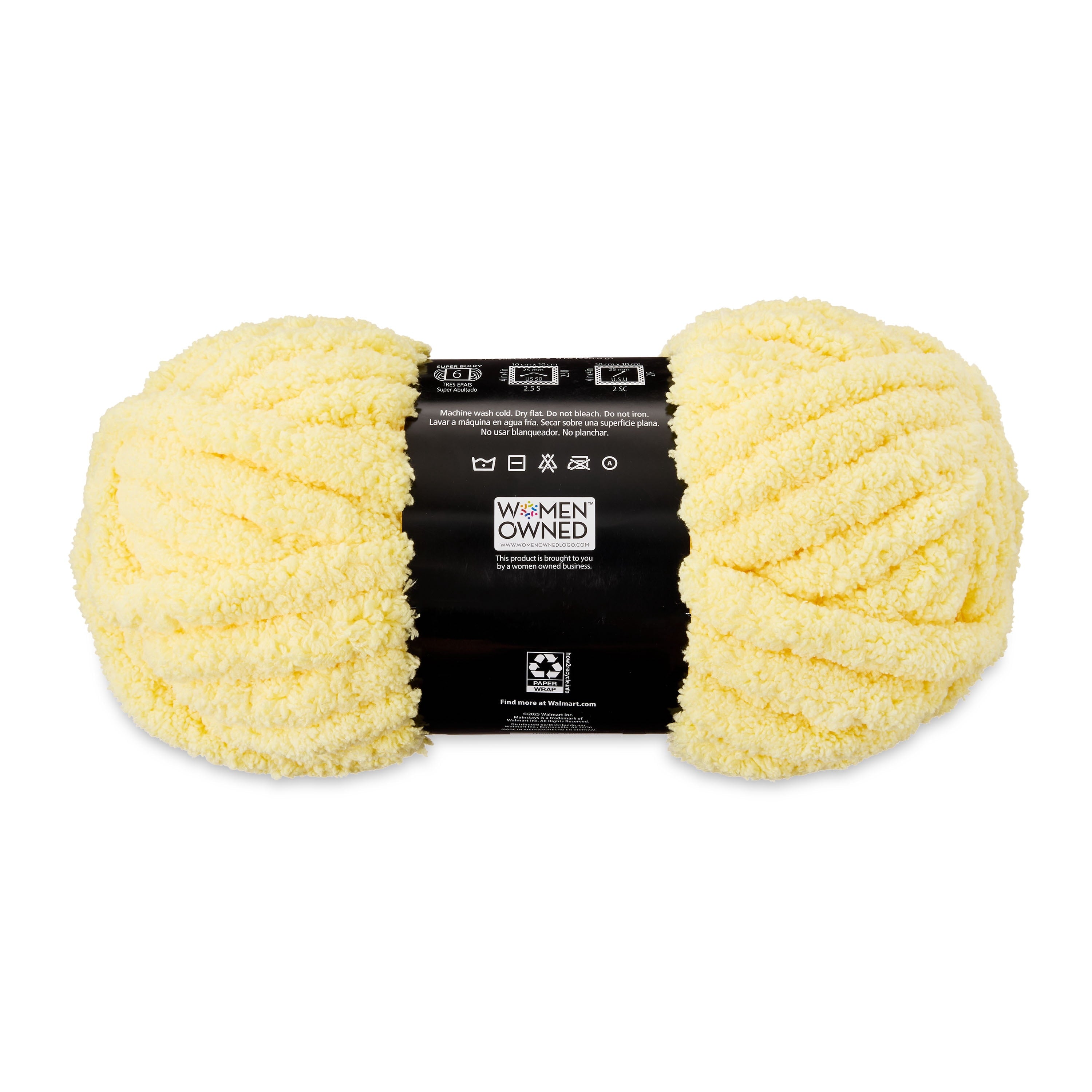 Mainstays Chunky Chenille Yarn, 31.7 yd, Ivory, 100% Polyester, Super Bulky