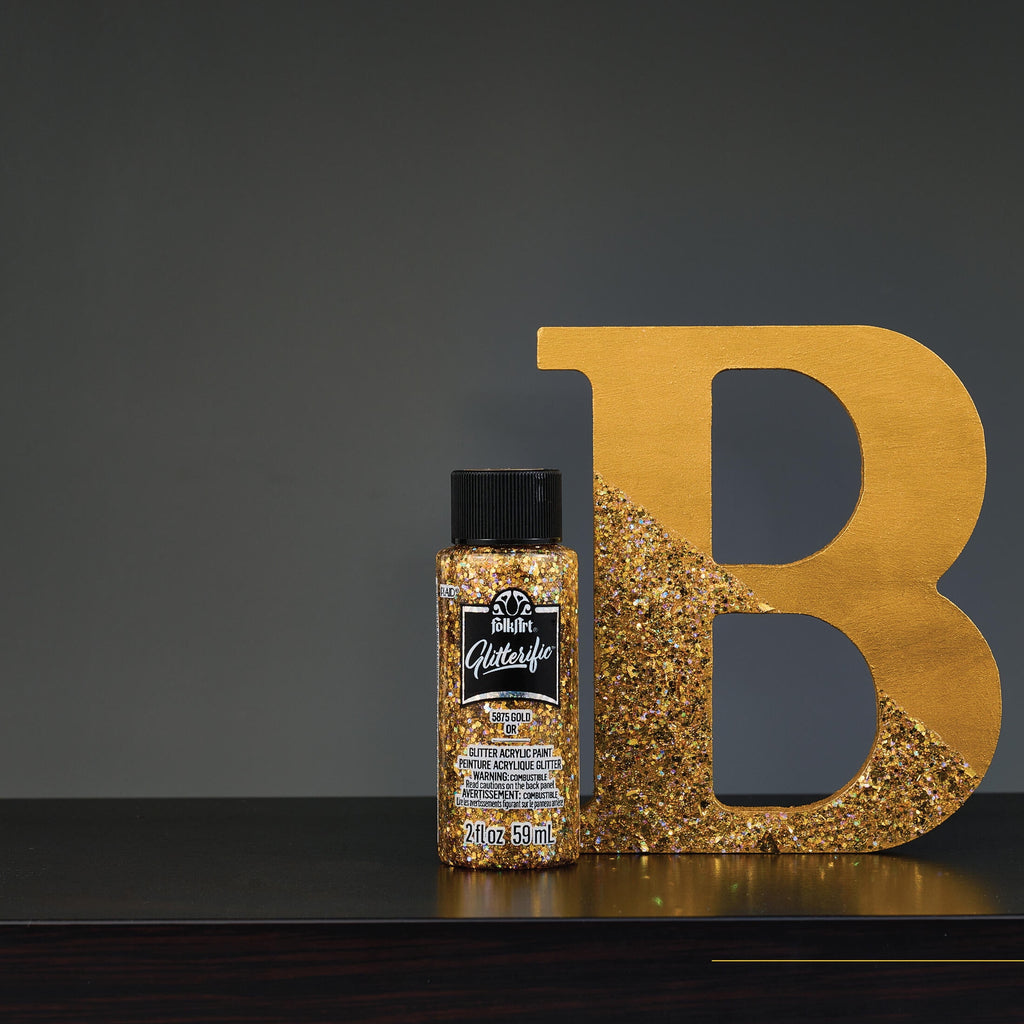 FolkArt Glitterific Acrylic Craft Paint, Glitter Finish, Hologram, 2 fl oz