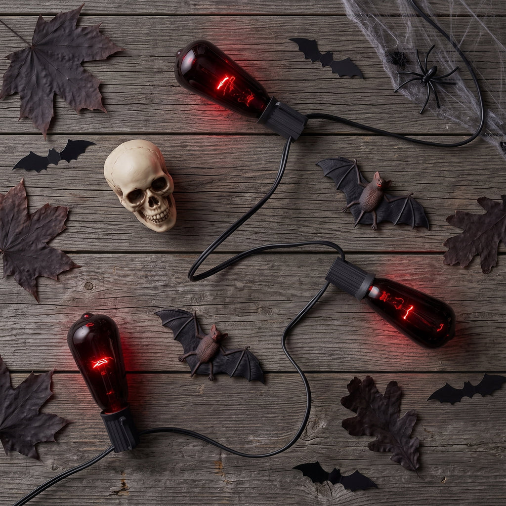 Northlight Edison Style Halloween Lights - Purple - 9' Black Wire - 10ct