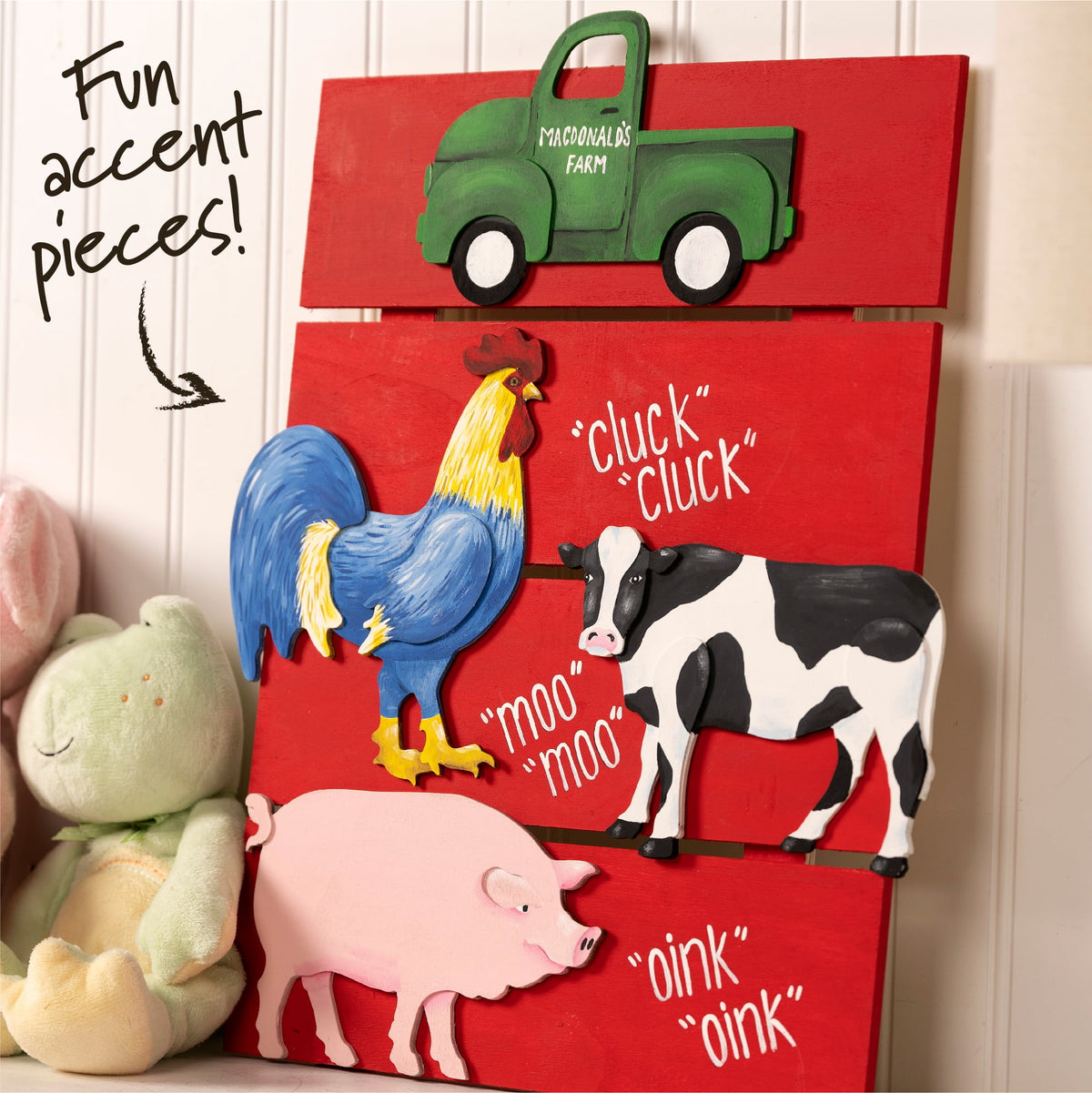 (2 pack) Plaid Surfaces Layered Wood Shape, Pig