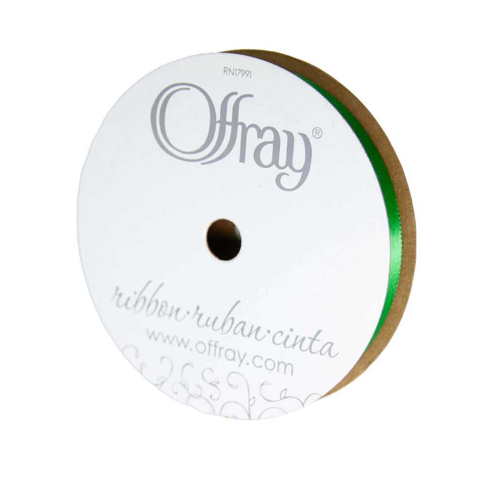 Offray Ribbon, Red Wine 3/8 inch Single Face Satin Polyester Ribbon, 18 feet