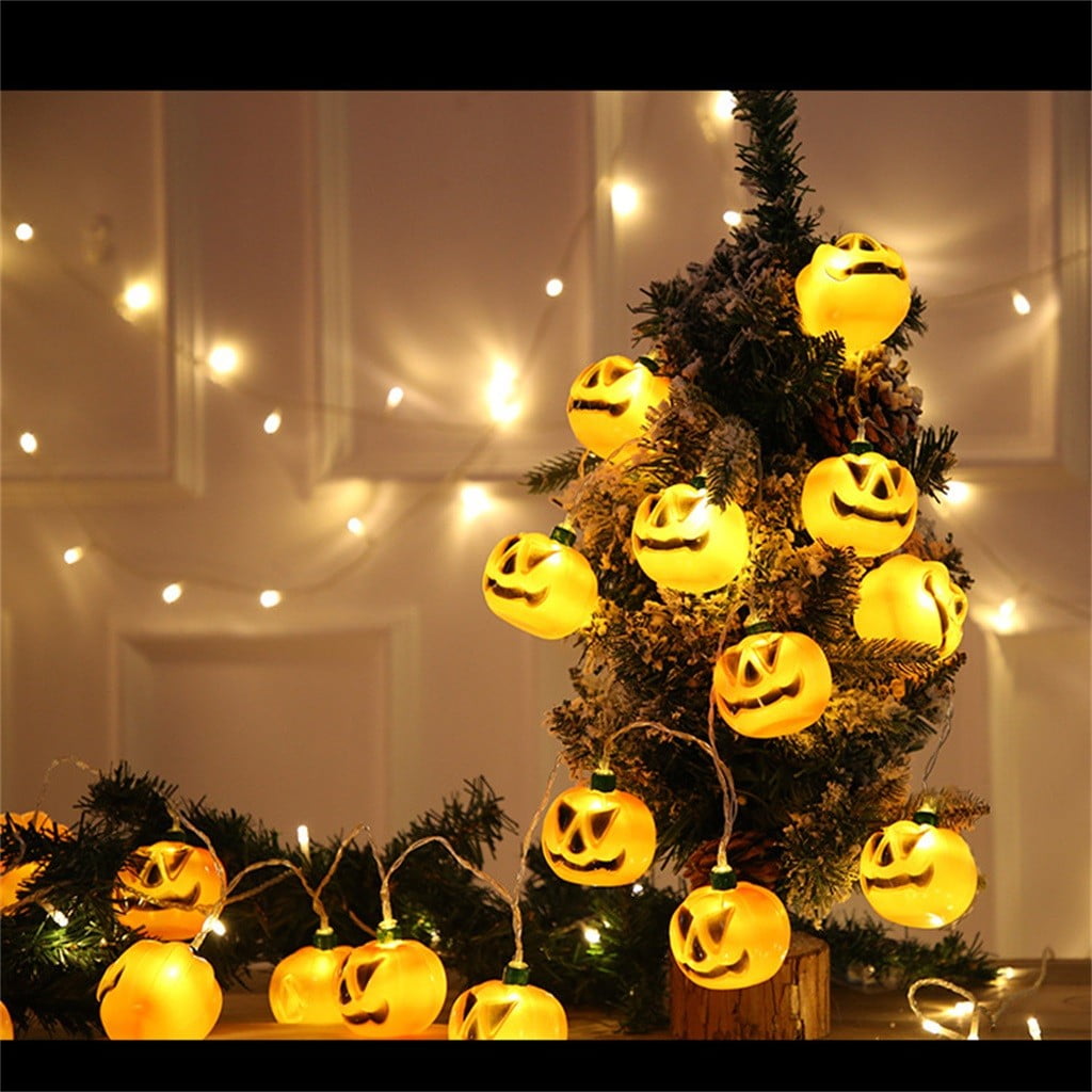 BZPIZ Halloween Decorations Halloween Pumpkin String Lights Pumpkin String Lights Plug in, 20 Orange Lights String Connectable Indoor/Outdoor for Outdoor, Indoor, Window, Patio, Party Dec
