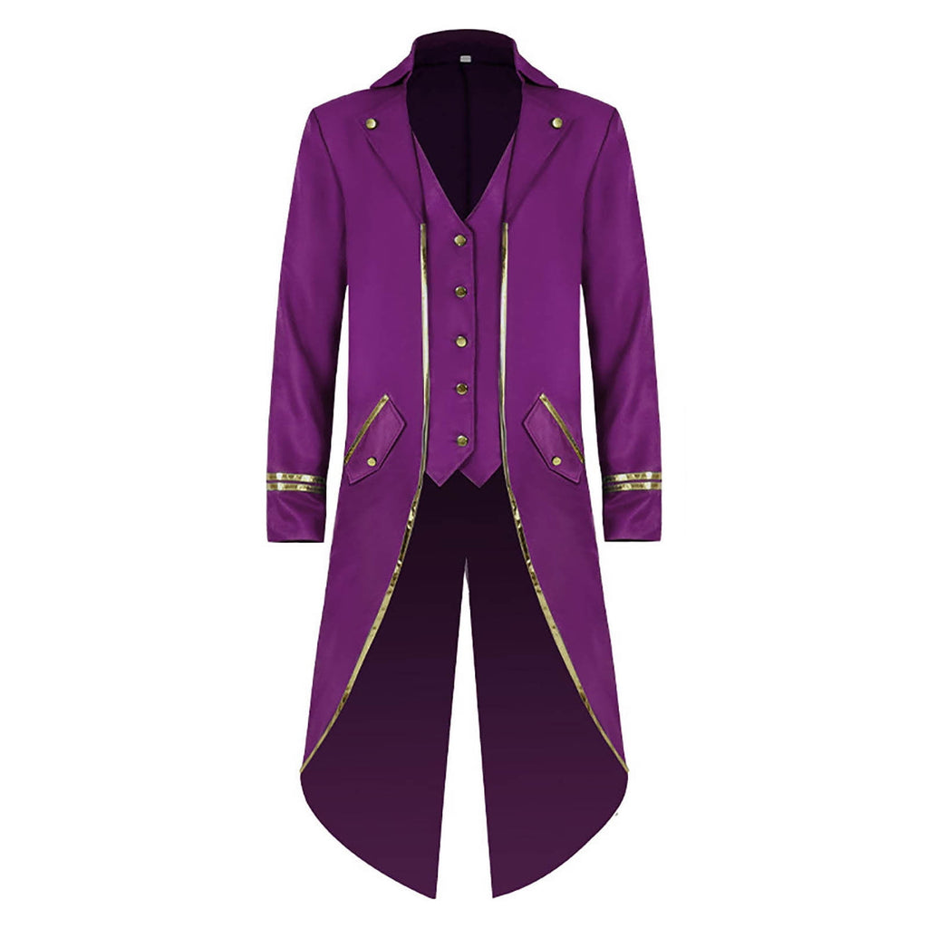 Men Clearance LYXSSBYX Mens Jackets Fall Fashion Halloween Men's Costume Men's Mid Length Retro Tuxedo Costume