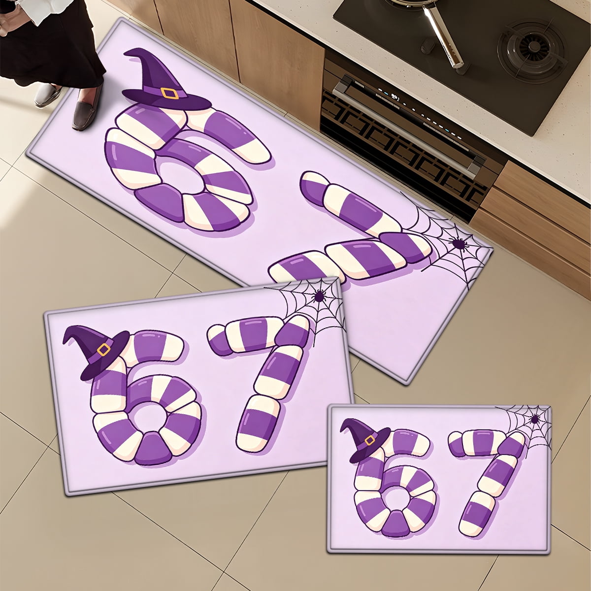 CCTFS Halloween Skeletons Holding Hot Drinks Household 1Pc Flannel Mat and Kitchen Rugs,Soft Non-slip for Bedroom Entryway