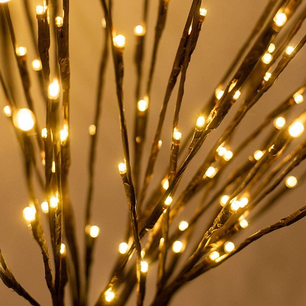 3PK 60 Inch LED Branch Lights with USB Plug, Warm White Twig Willow Branches for Vase, Artificial Tree DIY Decorative Lights