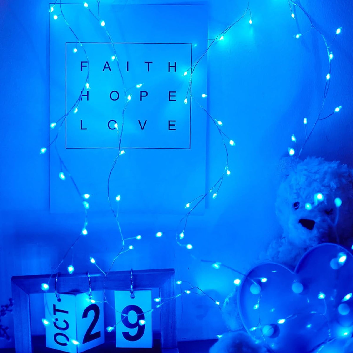 Mini Firecrackers String Light 19.68Ft 200 LED USB Operated 8 Modes Cluster Chain Fairy String Lights with Remote Control Firefly Lights for Xmas Party Home Garden Decoration