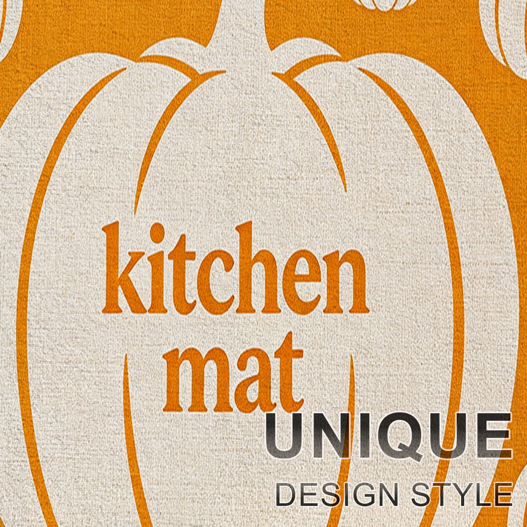 YIMEIS Halloween White Pumpkin Multi-purpose 3-Piece Flannel Mat and Kitchen Rugs,Soft Non-slip for Home Bedroom Bathroom