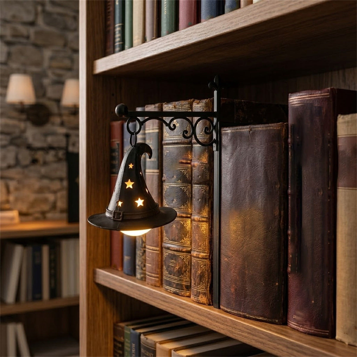 Nkmbld Halloween Bookshelf Lamp, Vintage Library Lantern Decorative Bookshelf Lighting, Hanging Ghost Lantern Book Shelf Light, Halloween Decorations Indoor