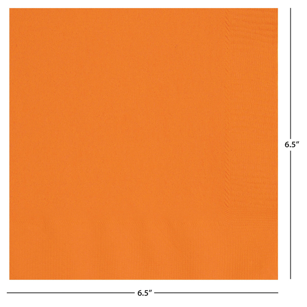 24 Count 6.5IN x 6.5IN Orange Disposable Paper Napkins by Way To Celebrate