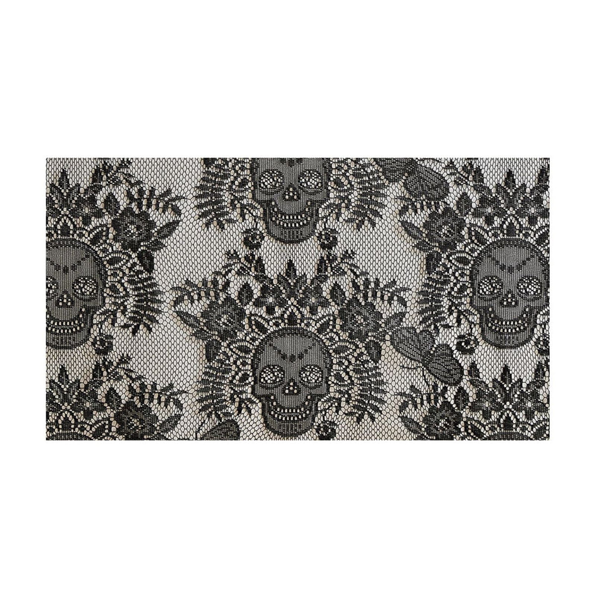 Halloween Lace Tablecloth 86.61x39.37" - Reusable Skull Print Gothic Party Table Cover for /Dinner Decor