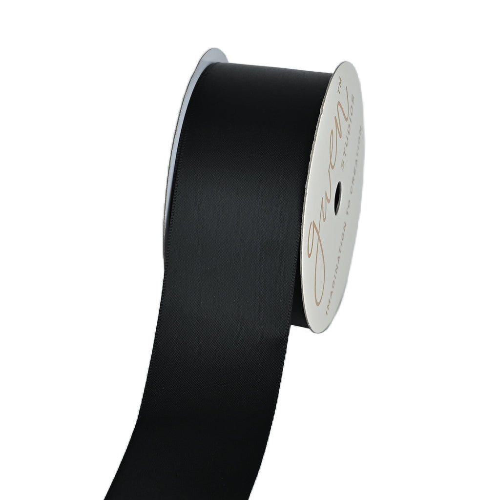 Gwen Studios 1.5" Black Satin Ribbon, 7 Yards