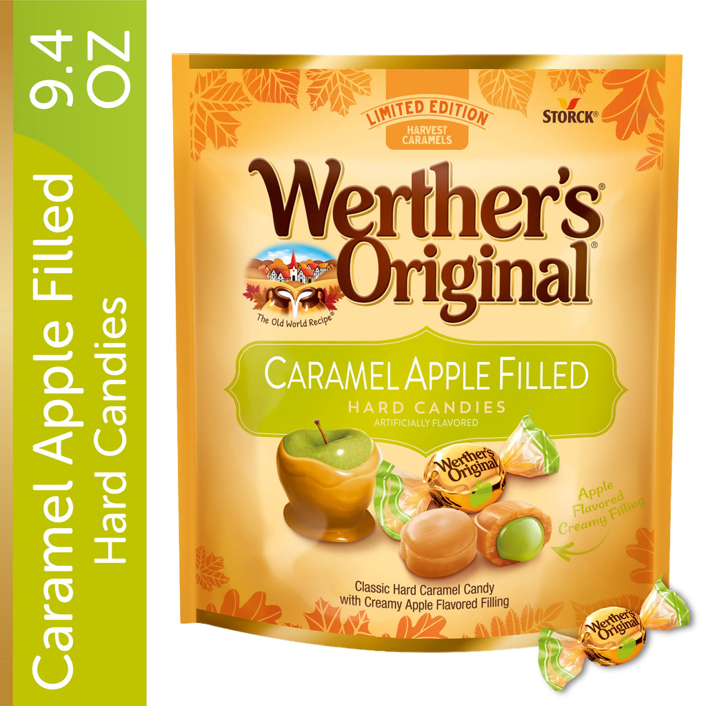 Werther's Original Limited Edition Fall Harvest Caramel Apple Filled Hard Candies, 9.4 oz Bag