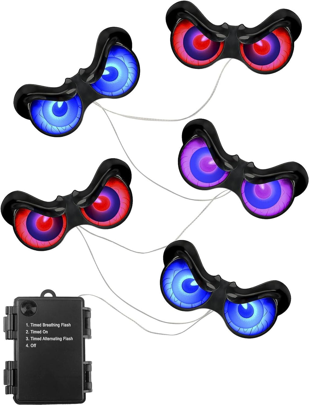 Sewawe Halloween Flashing Peeping Eyes, Spooky Animated LED Eyes, Halloween Decorations