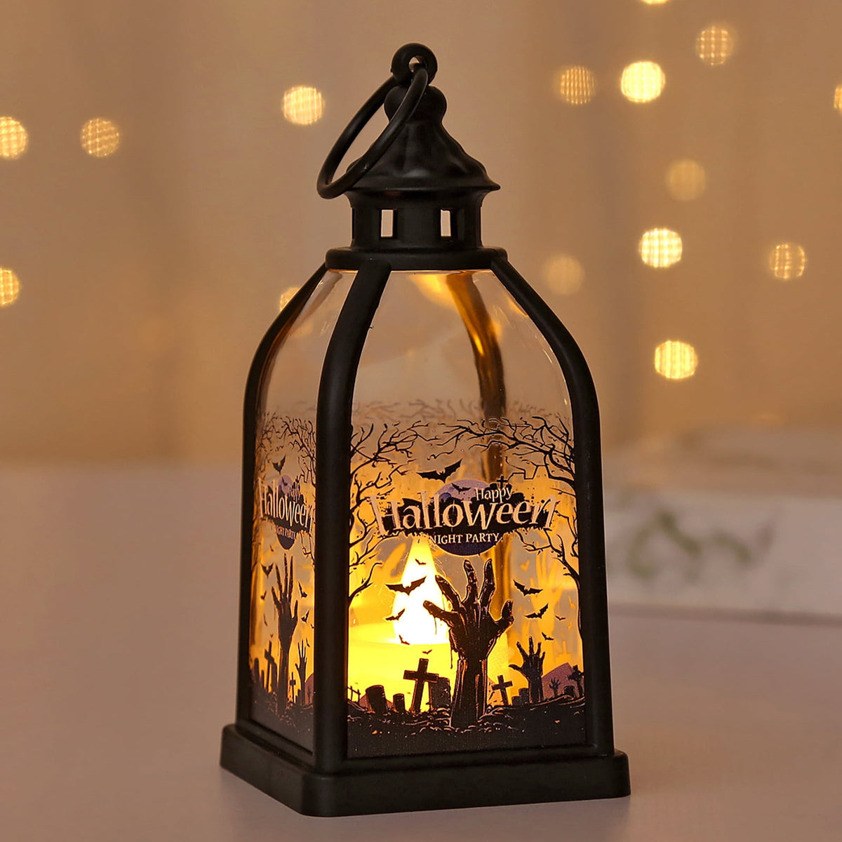 Halloween Decorations Indoor Candle Lantern With LED Lights Hanging Spooky Halloween Lanterns For Indoor Outdoor Home Room Door Party Decor
