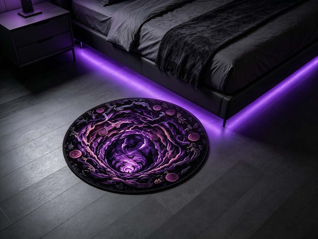 3D Halloween Round Rug, Illusion Halloween Round Mat, Funny Rug with Non-Slip Soft Visual Effect Door Mat for Living Room Indoor Decor