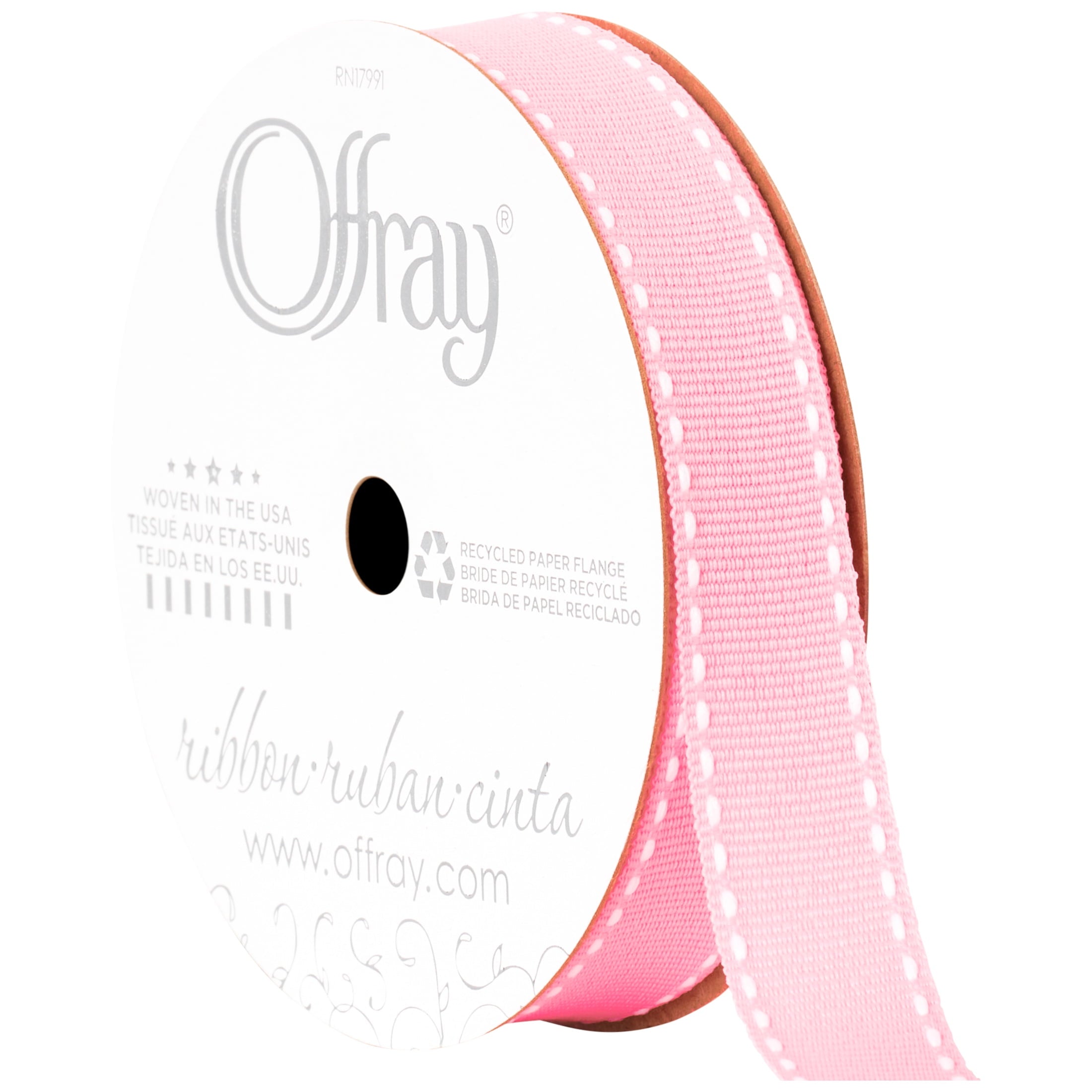 (3 pack) Offray Ribbon, Black and White 5/8 inch Grosgrain Polyester Ribbon, 9 feet