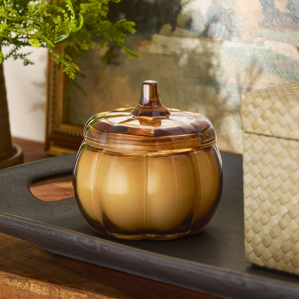 Better Homes & Gardens 5 oz Glass Pumpkin Jar Candle, Pumpkin Snickerdoodle Swirl