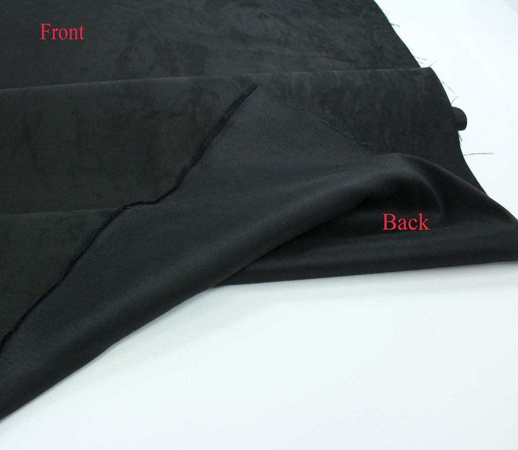 Mybecca Suede 58" Width - 100% Polyester Faux Craft Fabric By the Yard - Color: Black