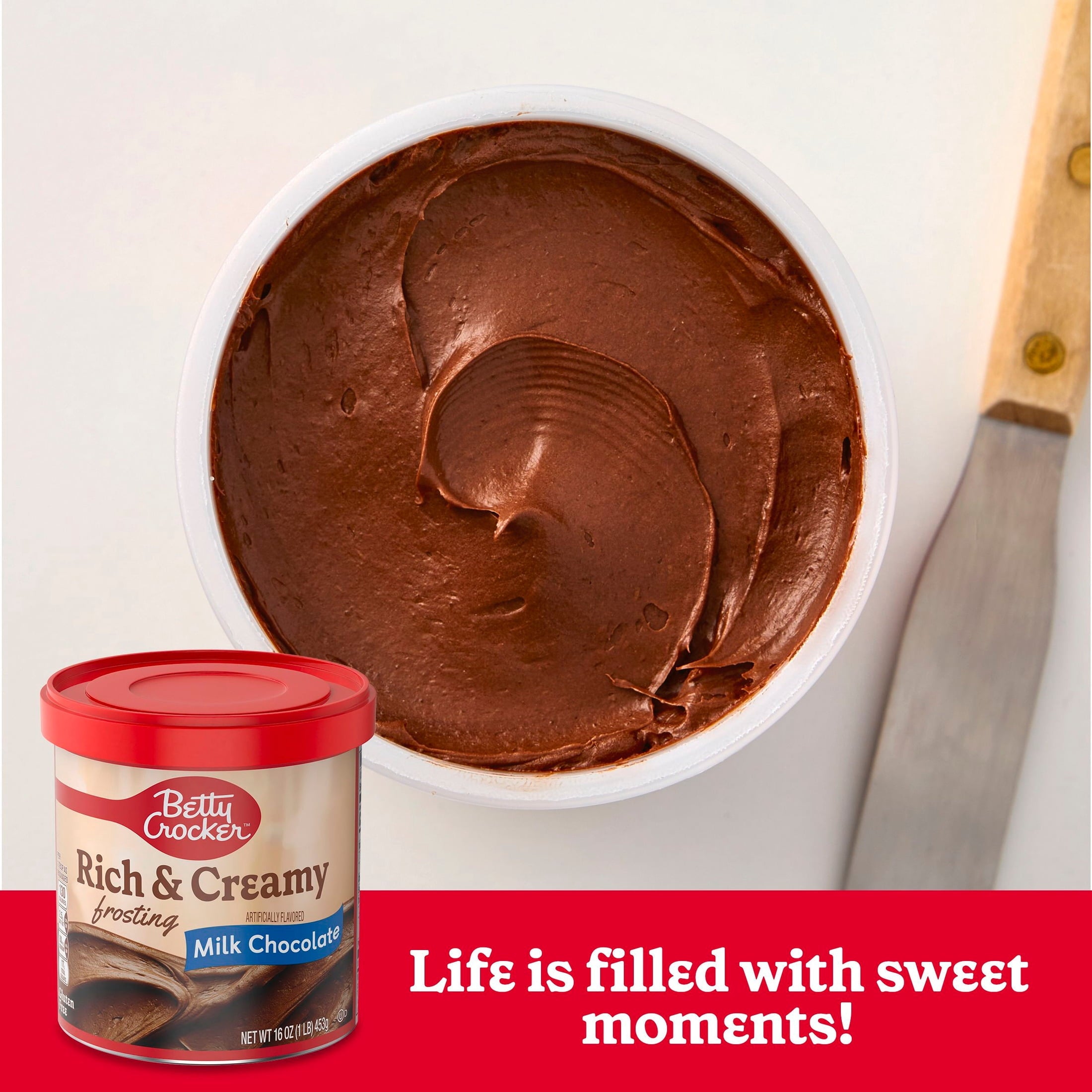 Betty Crocker Rich and Creamy Milk Chocolate Frosting, Gluten Free, 16 oz
