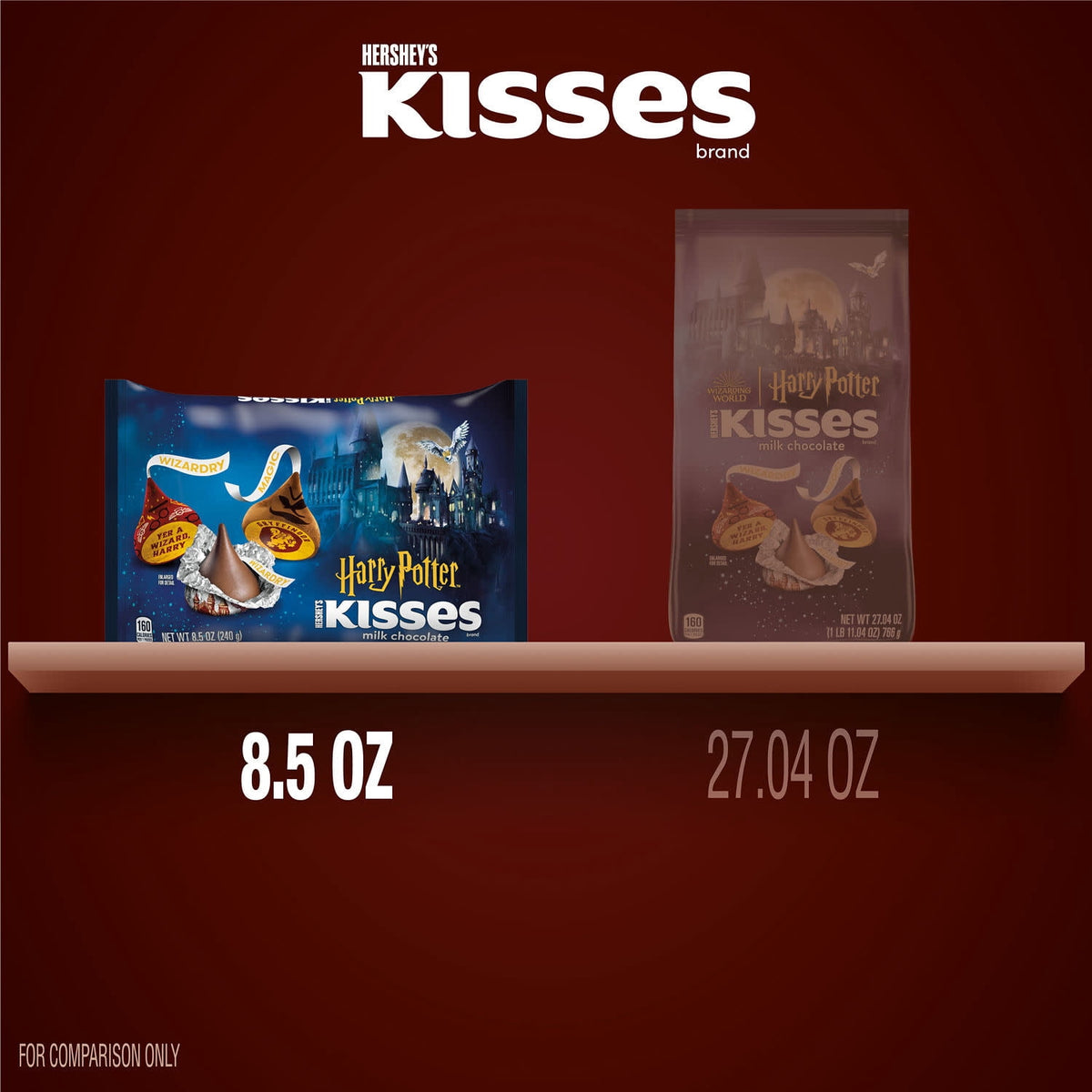 Hershey's Kisses Milk Chocolate Harry Potter, Halloween Candy Bag, 8.5 oz