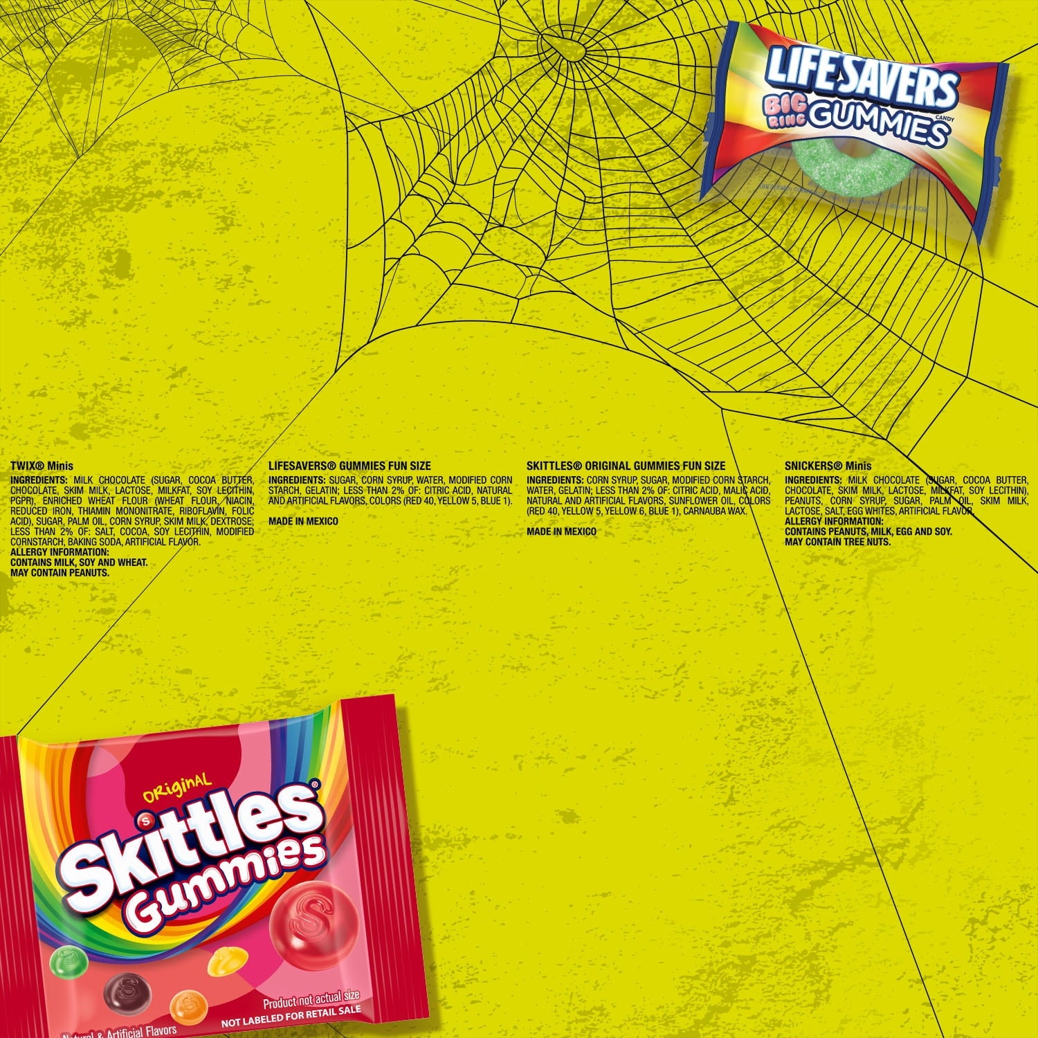 Snickers, Skittles Gummies, Twix & Life Savers Gummies Halloween Candy - 70 Ct Bulk Bag