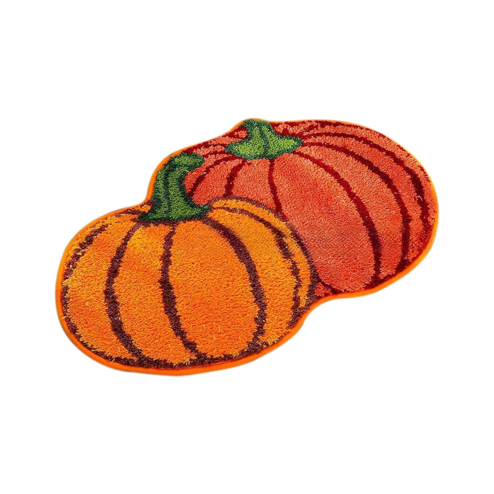 yulier Fall Pumpkin Bathroom Rug, Pumpkin Shape Bath Mat, Non-Slip Soft Kitchen Mat Doormat Orange Floor Mat Fall Decor, 24x16 Inch