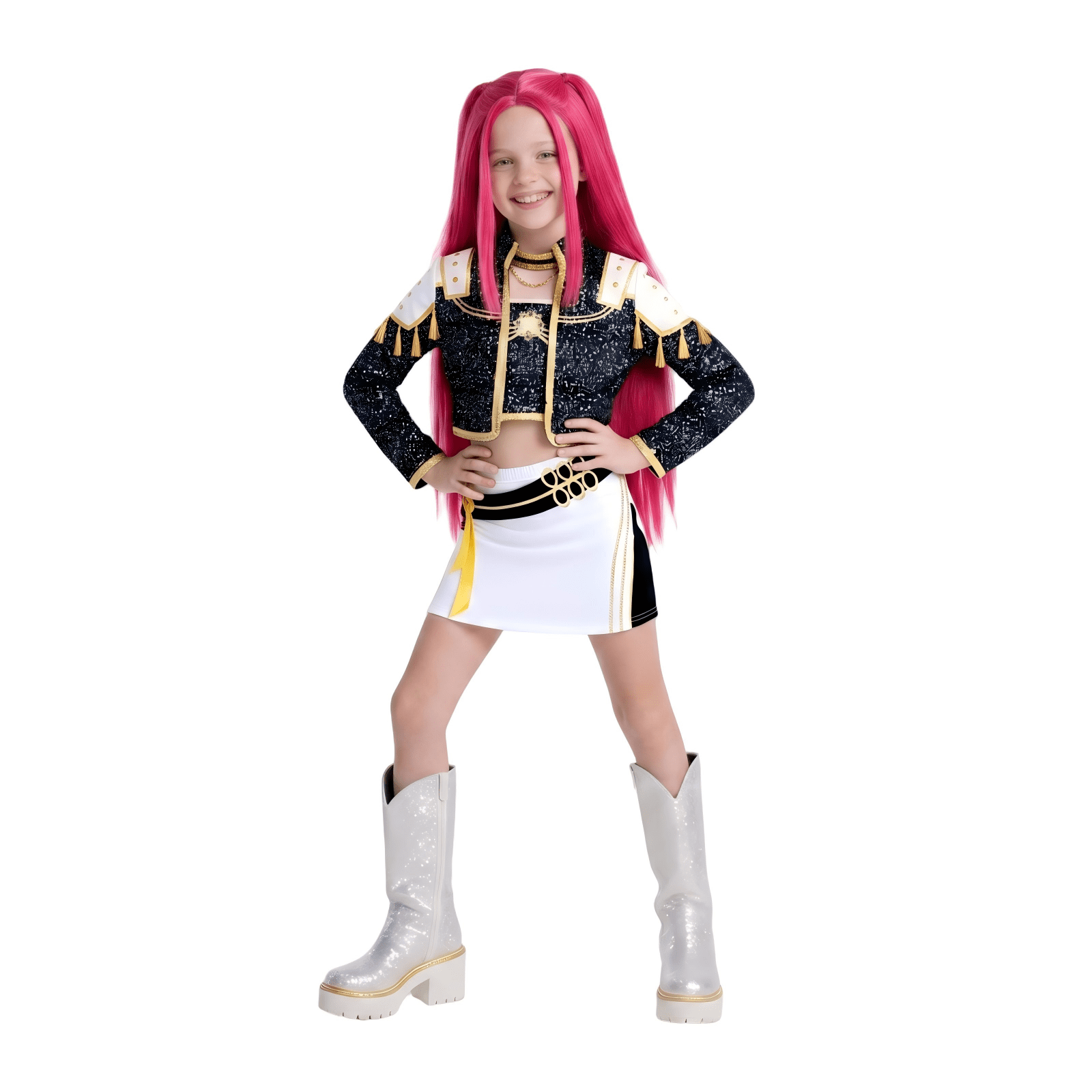 Halloween Costume Pop Star Stage Outfit Pop Idol Jacket Top and Shorts 3-Piece Set