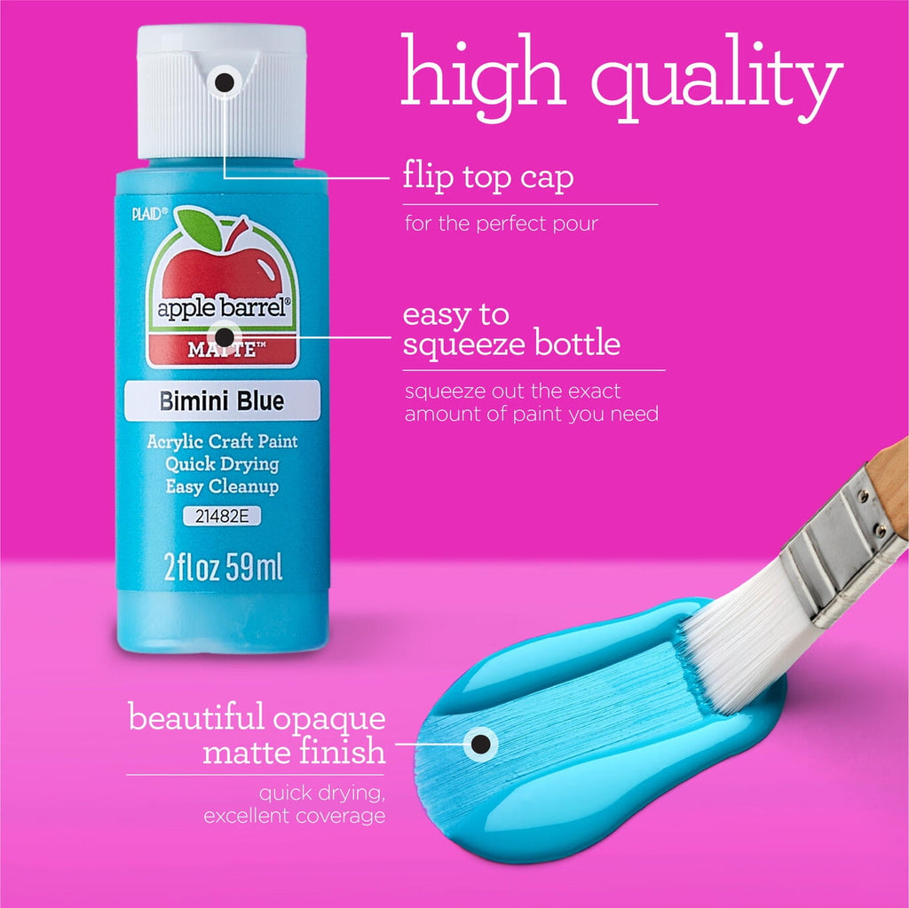 Apple Barrel Acrylic Craft Paint, Matte Finish, White, 2 fl oz