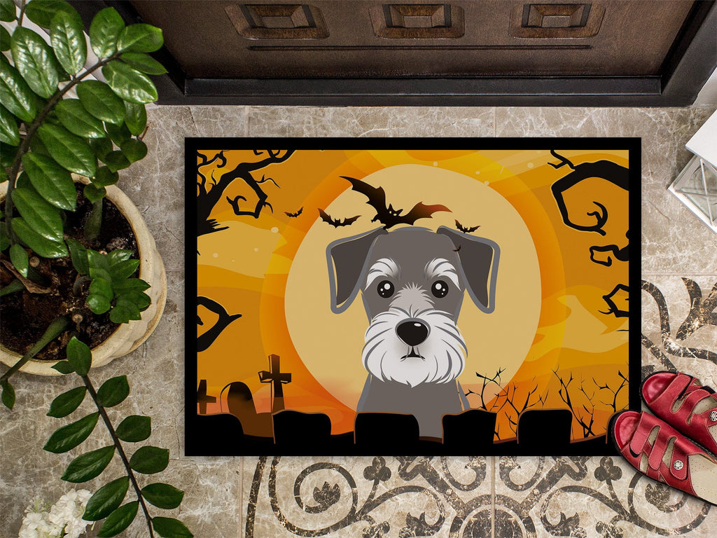 Caroline's Treasures BB1764JMAT Halloween Schnauzer Door Mat, Indoor Rug or Outdoor Welcome Mat 24x36 Doormat , 36"L x