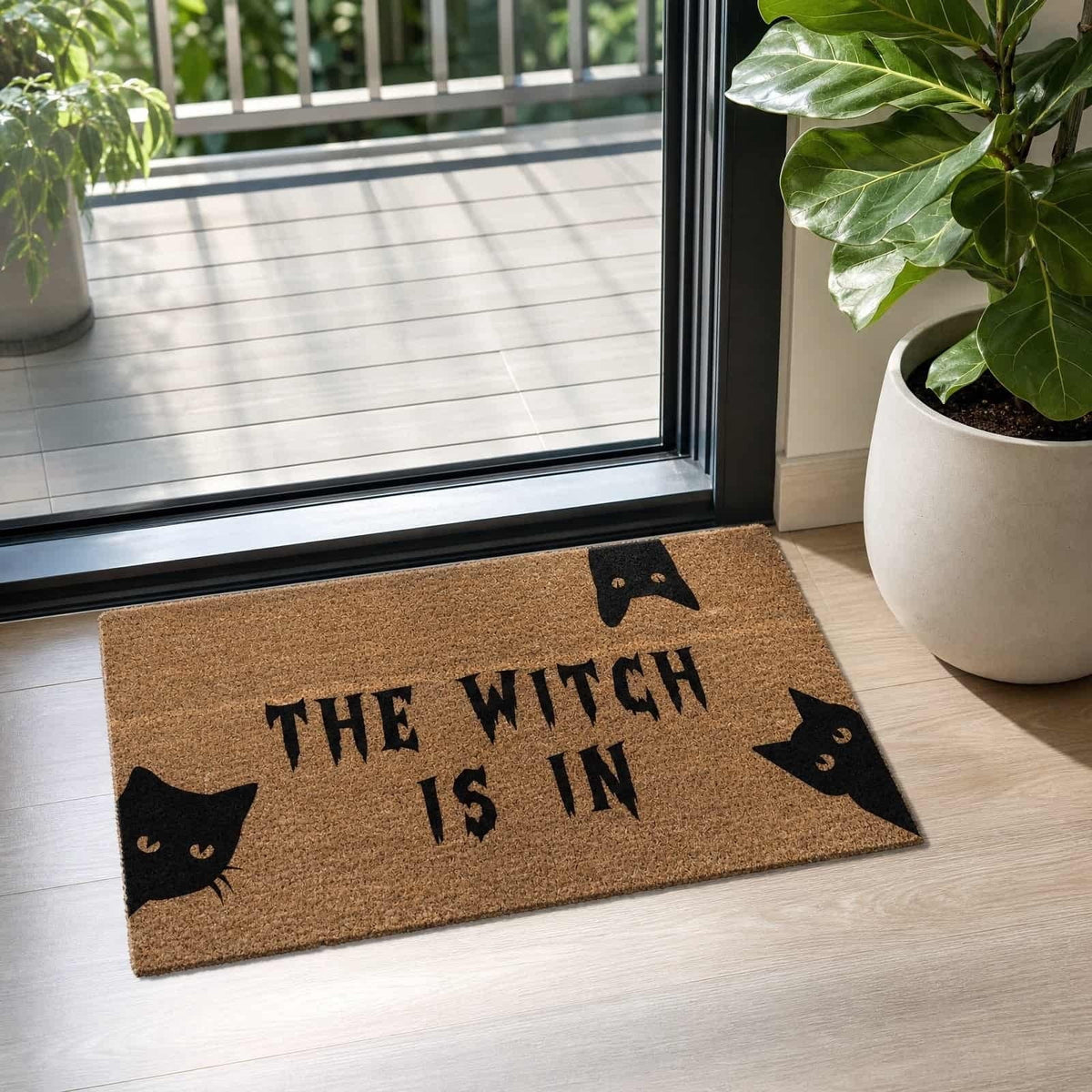 Halloween Doormat Vintage Retro Style Mat 23.6x15.7in Secure-Grip Absorbent Coir Look Entryway Rug for Front Porch Indoor Outdoor Decor by OVFUIZ