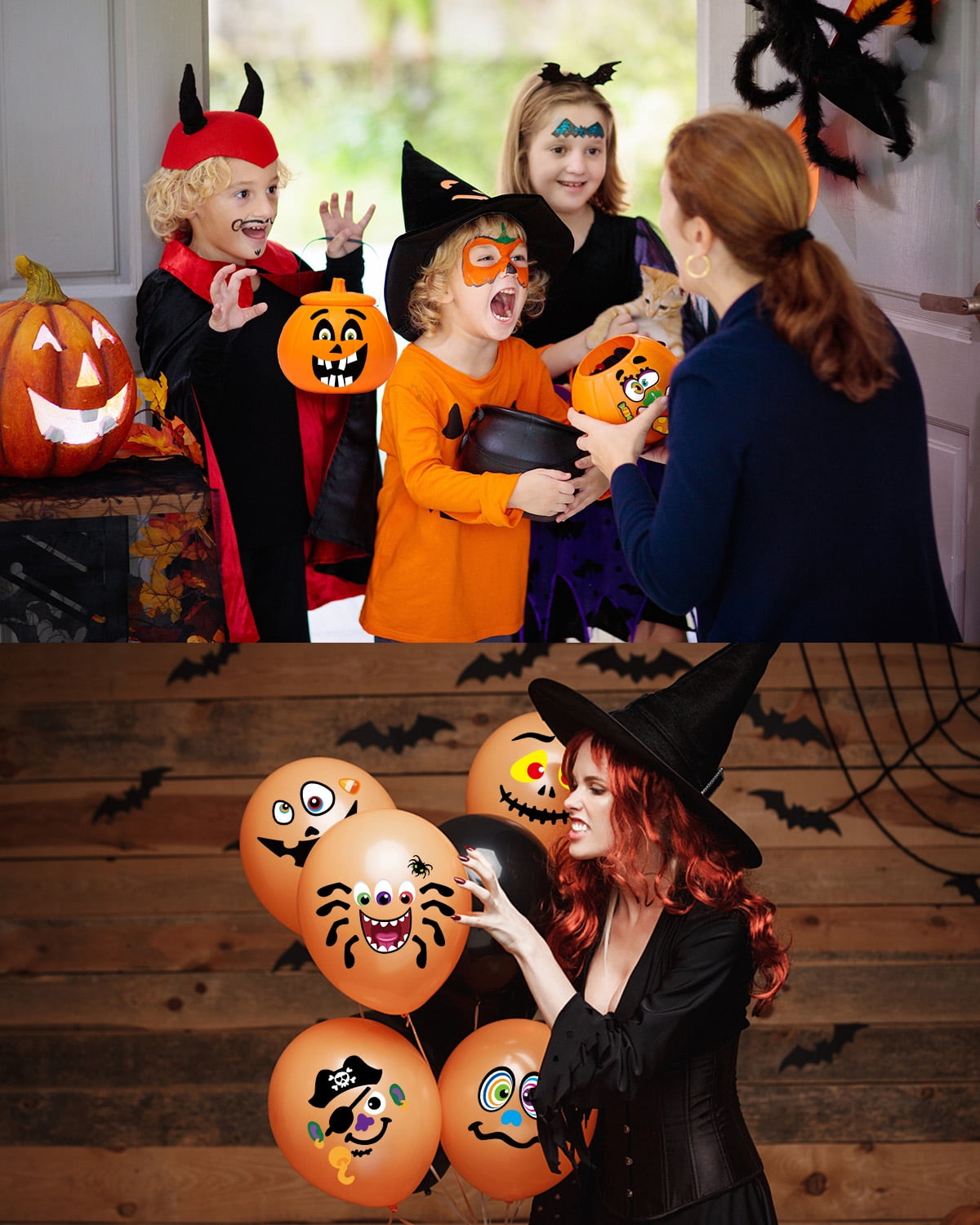 Ayieyill 64 Packs Halloween Stickers Pumpkin Decorating Stickers for Children , 32 Sheet Small Pumpkin Face Stickers for Halloween Party Supplies Trick or Treat Party Favors