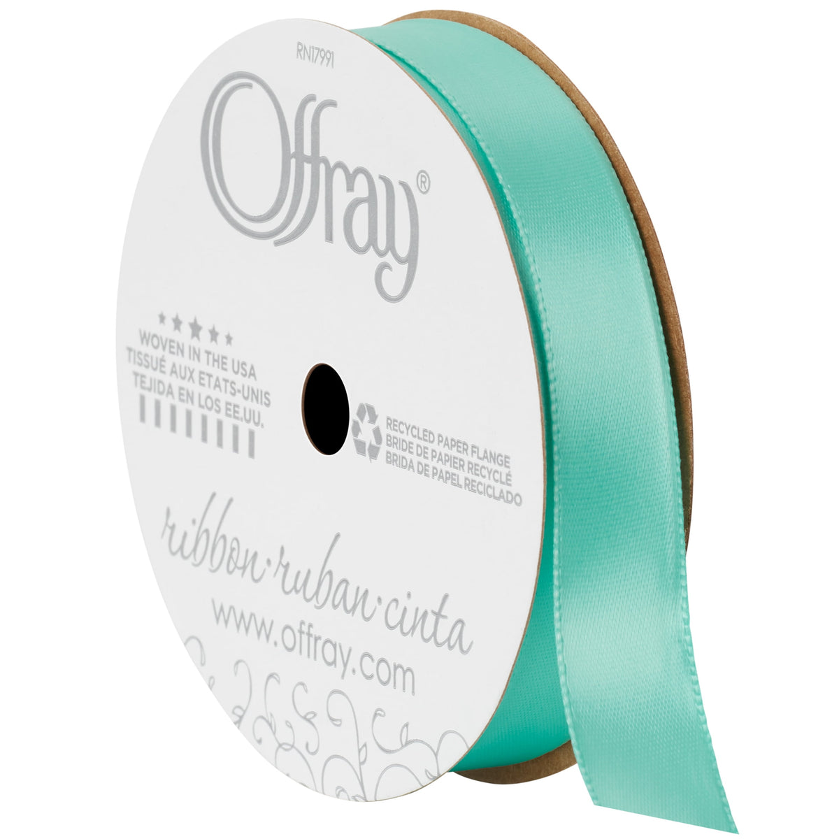 (3 pack) Offray Ribbon, Forest Green 5/8 inch Single Face Satin Polyester Ribbon, 18 feet