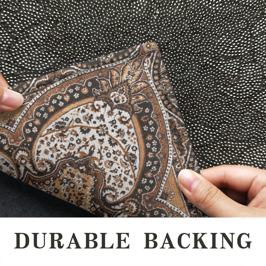 Brown Vintage Tribal Western Non Slip Washable Door Mat Funny Doormat Outdoor Inside Floor Rugs Crystal Velvet 30x17 Inches