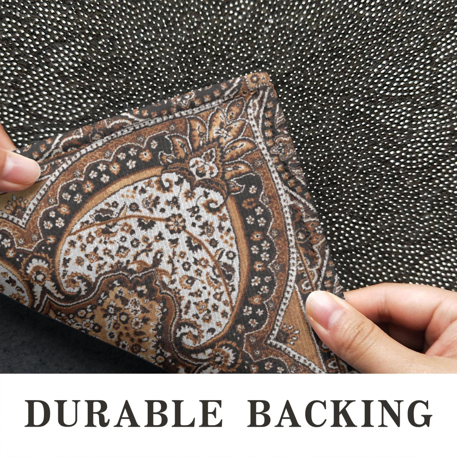 Brown Vintage Tribal Western Non Slip Washable Door Mat Funny Doormat Outdoor Inside Floor Rugs Crystal Velvet 30x17 Inches