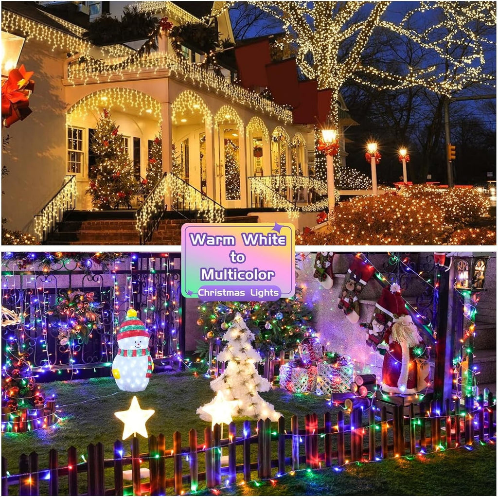 JMEXSUSS 200 LED Christmas Lights Indoor Outdoor, Connectable Warm White Christmas Tree Lights Clear Wire, 66 Ft Twinkle Fairy String Lights Plug in for Bedroom Wedding Christmas Tree Decorations