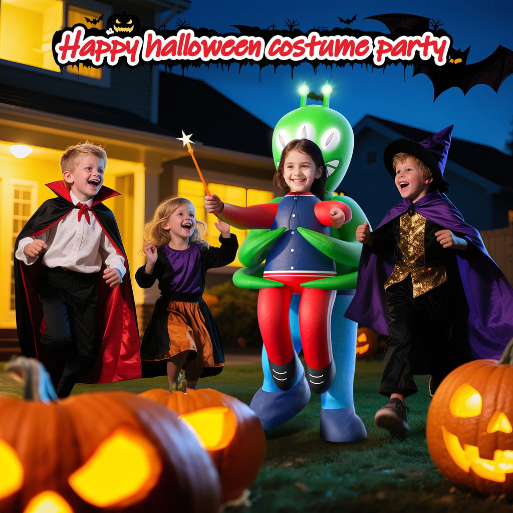 WonderStone Axolotls Inflatable Costume with LED Lights, Halloween Ride-on Costume, Blow-Up Dragon Onesie for Cosplay Party, Suitable for Kids Ages 7-12