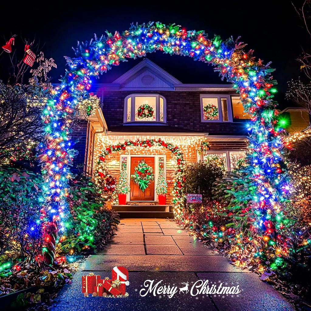 JMEXSUSS 200 LED Christmas Lights Indoor Outdoor, Connectable Warm White Christmas Tree Lights Clear Wire, 66 Ft Twinkle Fairy String Lights Plug in for Bedroom Wedding Christmas Tree Decorations
