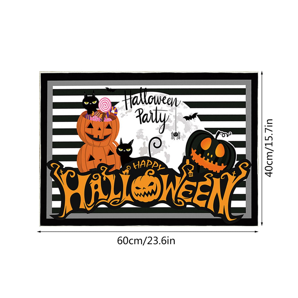 JLFNYA Halloween Rug,15.7*24inch Checkered Rug,Rug Halloween Fall Door Mat Cotton Washable Area Rugs Door Mat Outdoor Entrance for Front Porch Entryway Fall Farmhouse