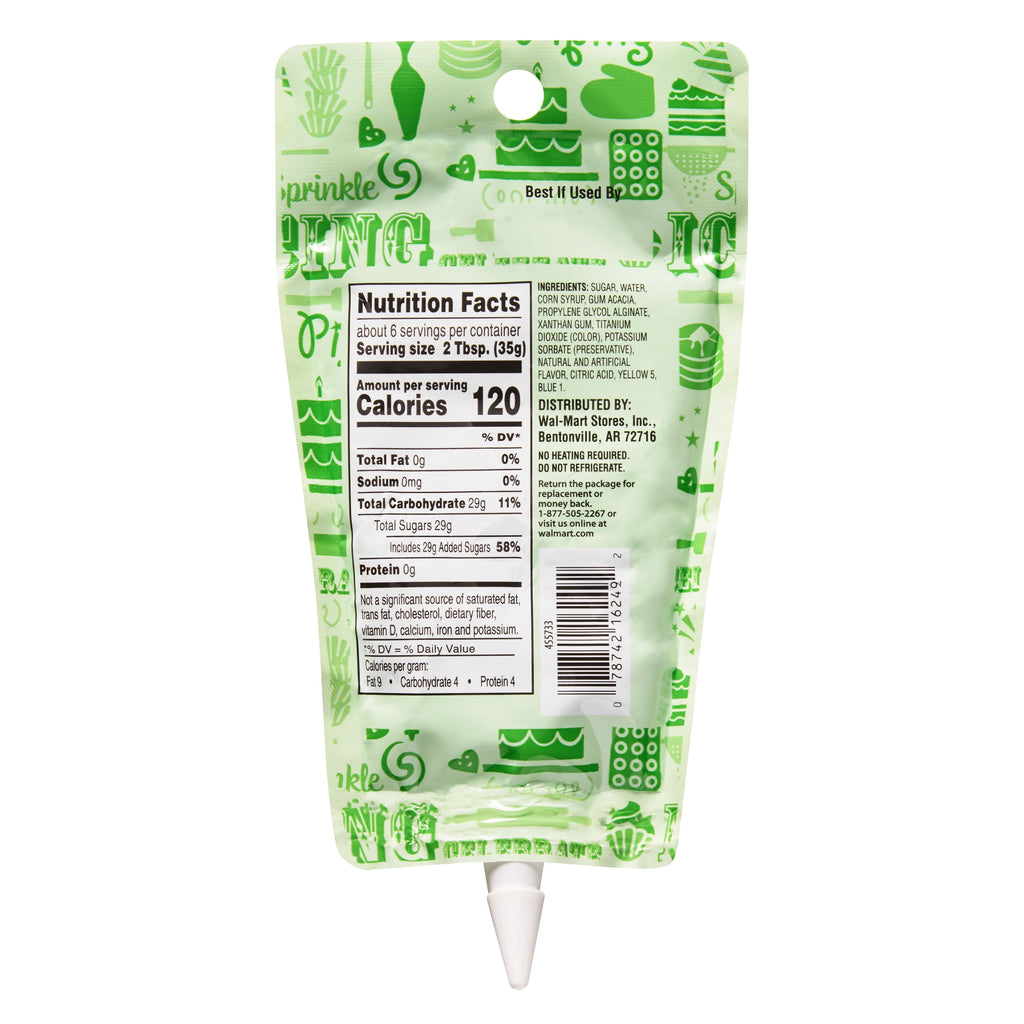 Great Value Cookie Icing, Green, 7 oz
