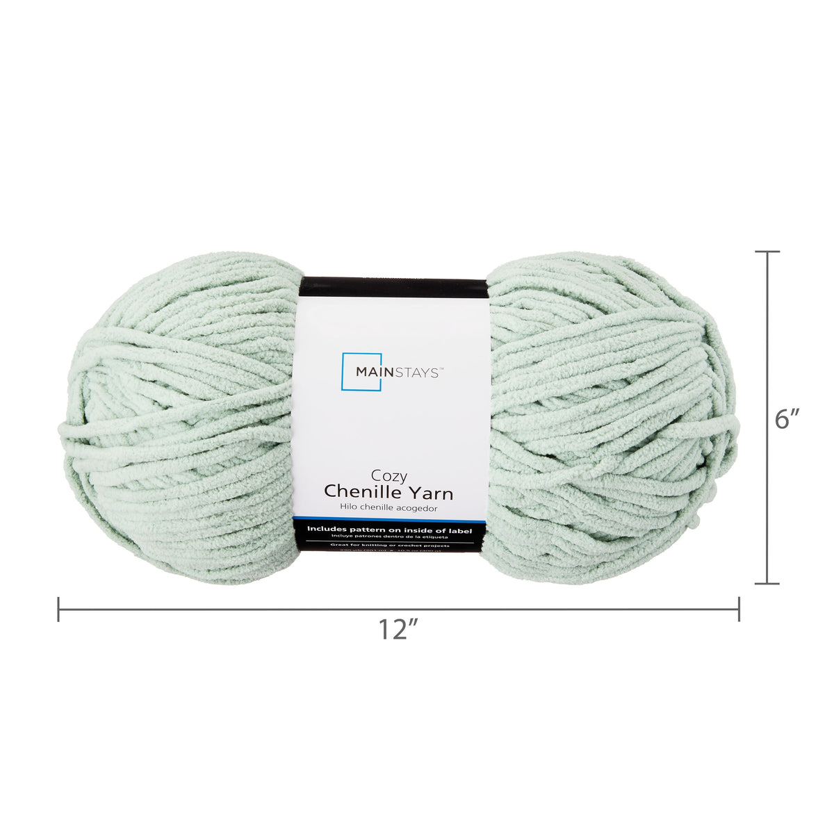 Mainstays Cozy Chenille Yarn, 220 yd, Arctic White, 100% Polyester, Bulky