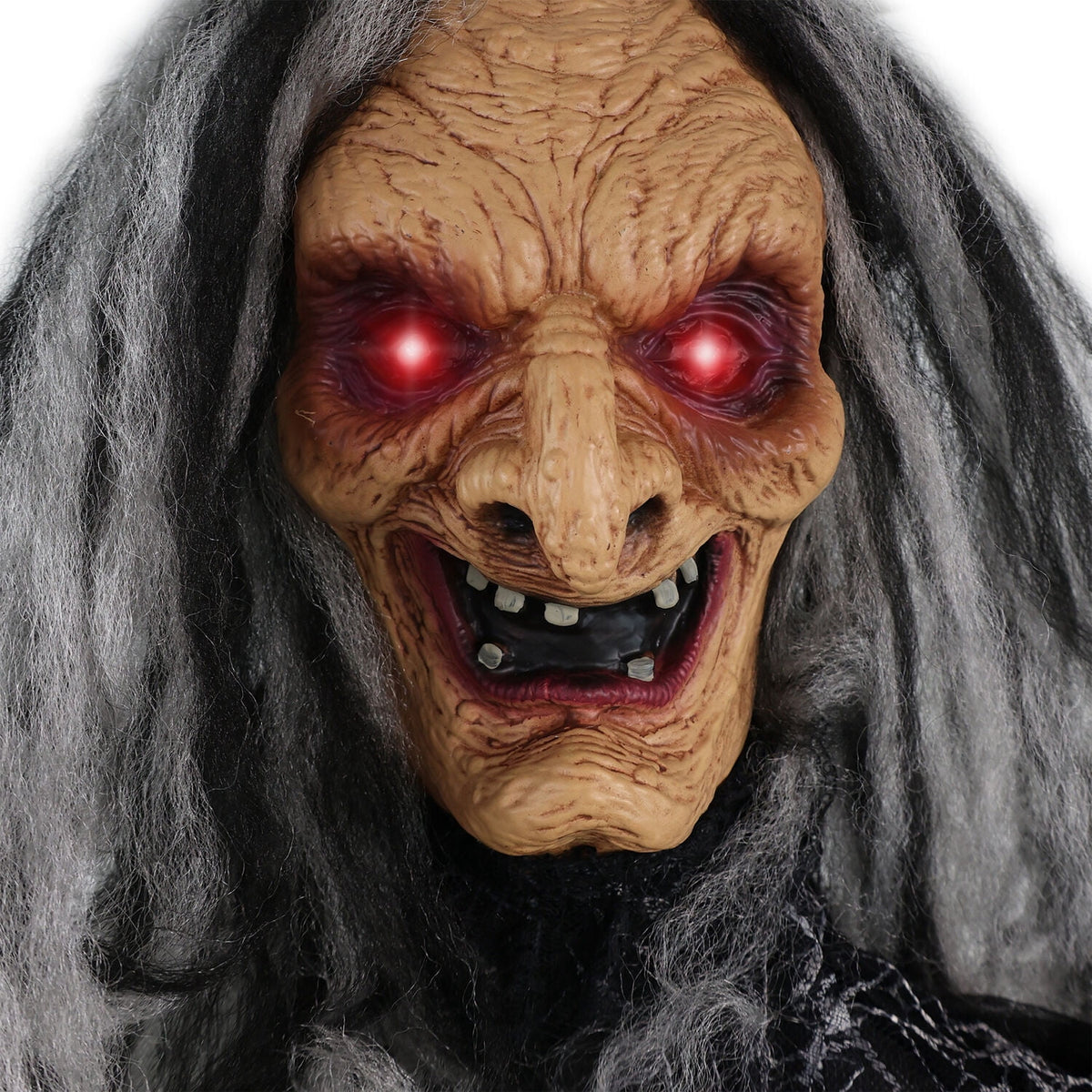 Haunted Hill Farm 5.75 ft Animatronic Witch Indoor/Covered Outdoor Halloween Decoration, HHWITCH-20FLSA