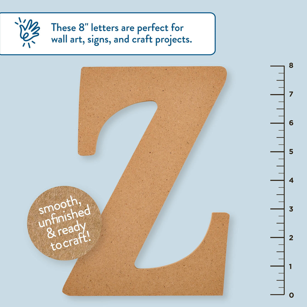 Hello Hobby Surfaces Unfinished Wood MDF Letter A, 8 in