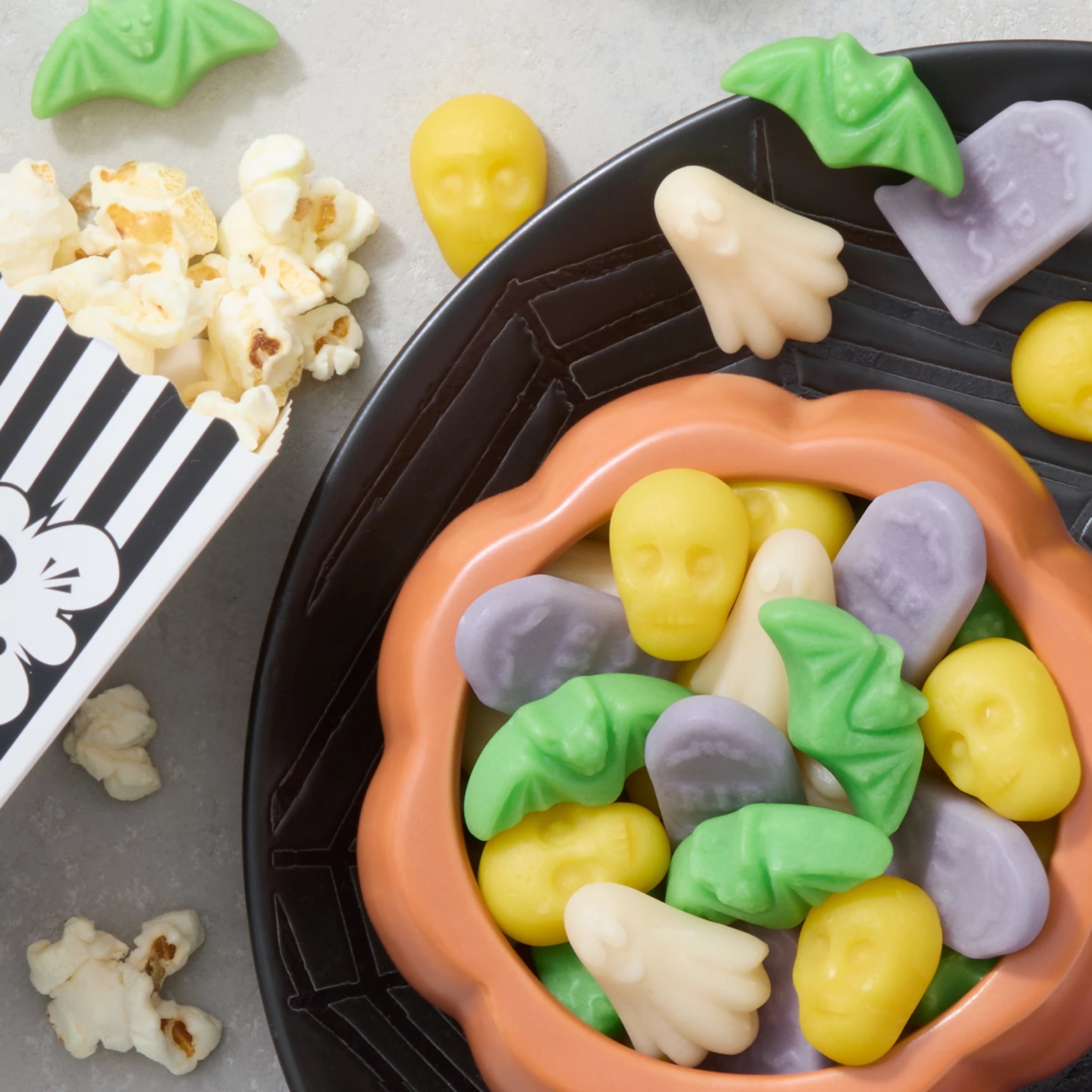 Brach's Mellowcreme Spooky Graveyard Halloween Candy, 4 Flavors and 4 Shapes, 8 oz Bag