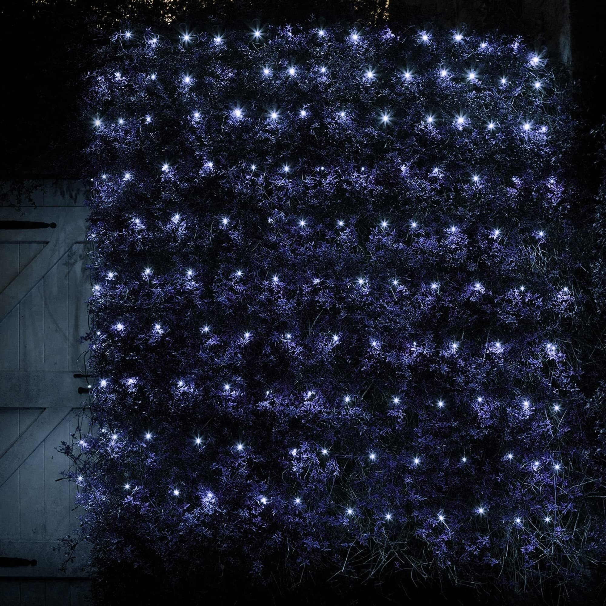 Dazzle Bright Christmas Net Lights, 360 LED 12FT x 5 FT Transparent Wire Waterproof Connectable String Lights with 8 Modes Christmas Outdoor Lights for Bushes Garden Party Holiday Decoration (Green)