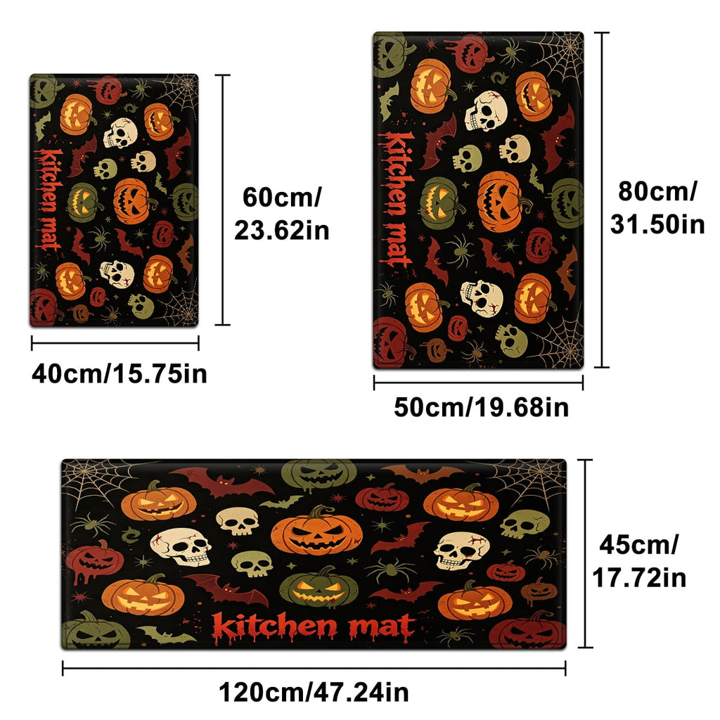 YIMEIS Halloween Pumpkin Lanterns 1Pc Flannel Mat and Kitchen Rugs,Soft Non-slip,Perfect for Home Bathroom