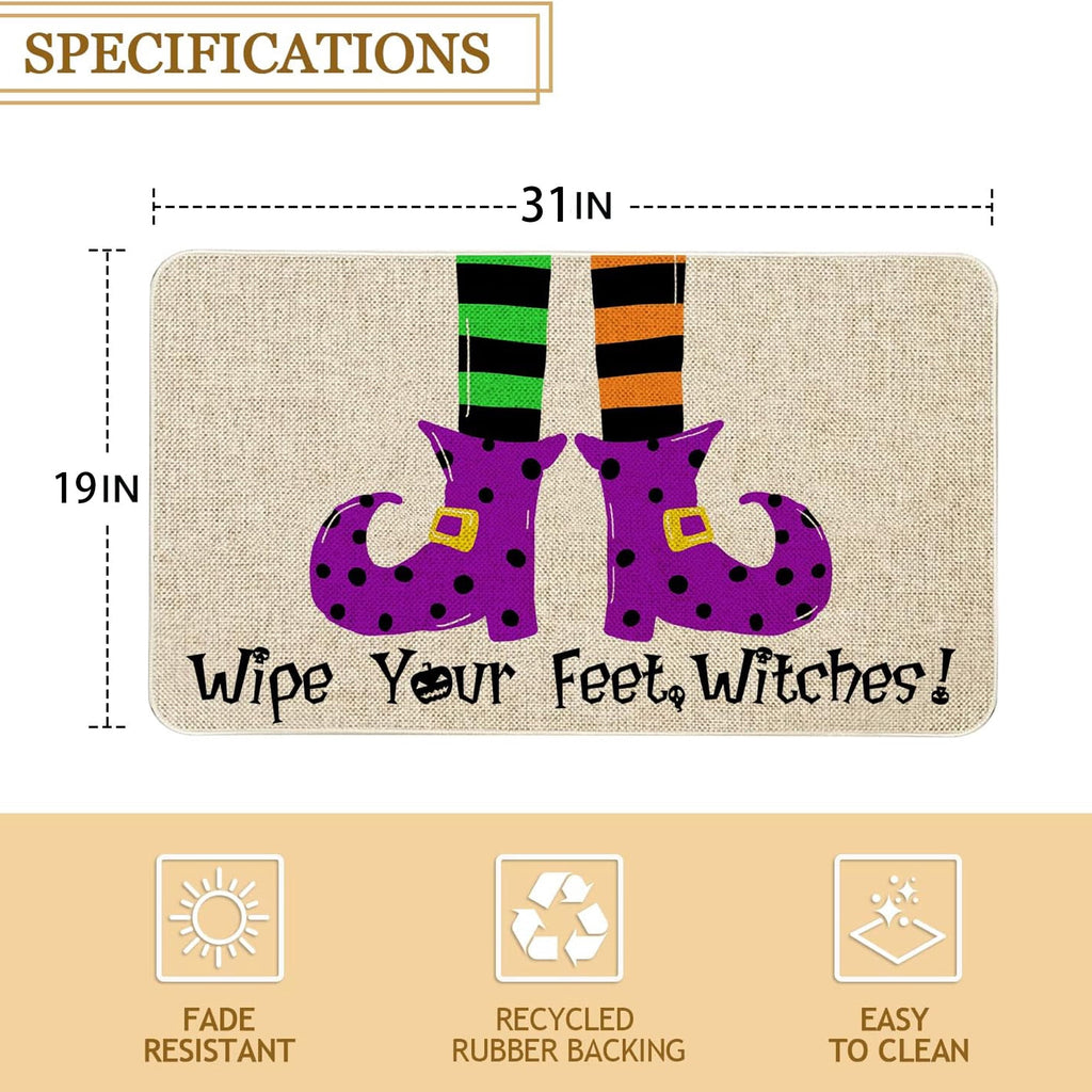 BOOHIT Halloween Door Mat 31x19 Inch Indoor Outdoor Entrance Floor Home Decoration (Pumpkin Head Spooky)