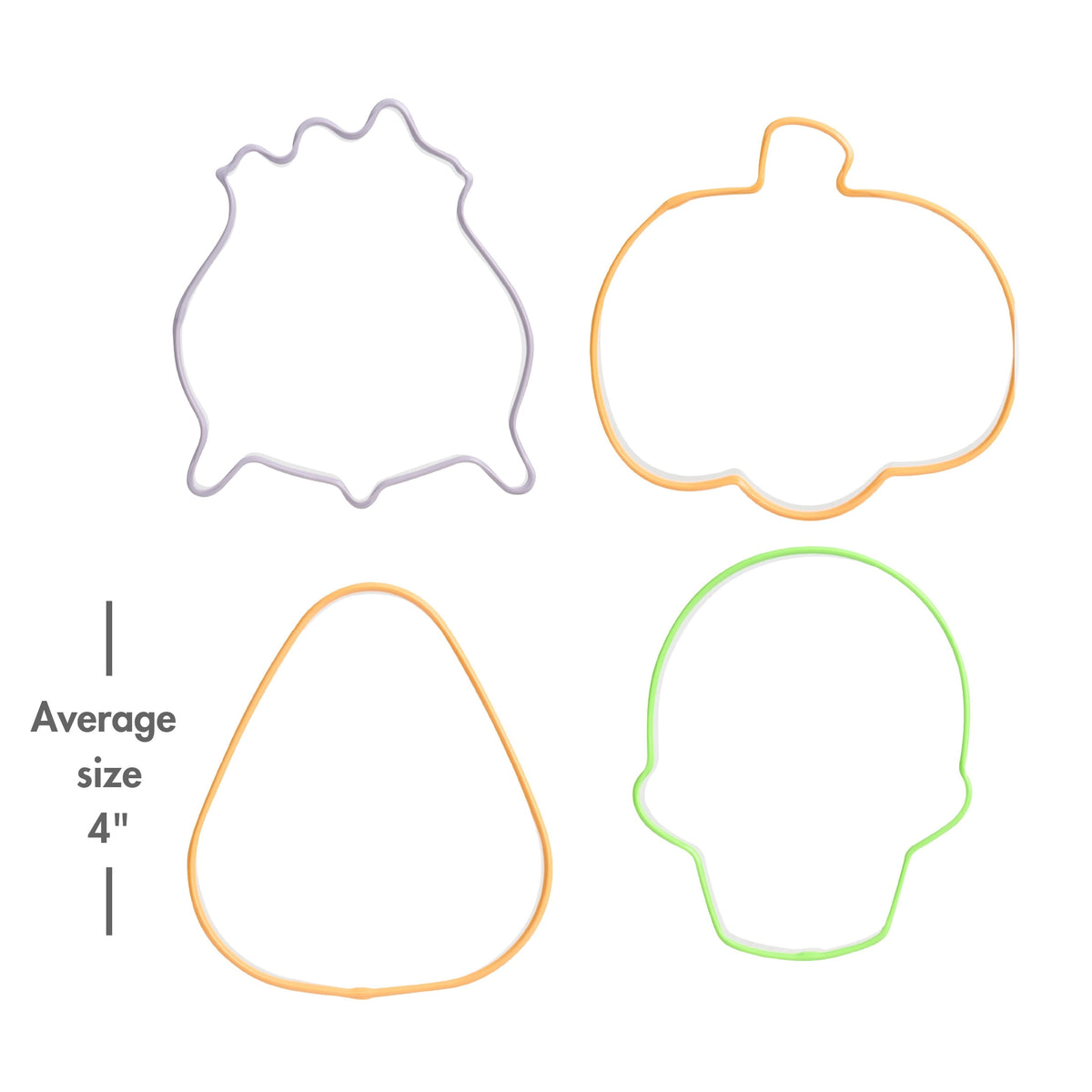 Way To Celebrate 8-Piece Stainless Cookie Cutters, Orange, Green, Purple