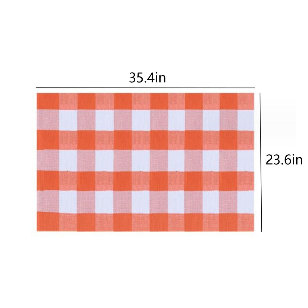 Fnochy Halloween Door Mat Outdoor 23.6"x35.4", Fall Decor Buffalo Plaid Outdoor Rug, Farmhouse Checkered Layered Welcome Door Mat for Entryway, Halloween Front Porch Decor, Orange and White