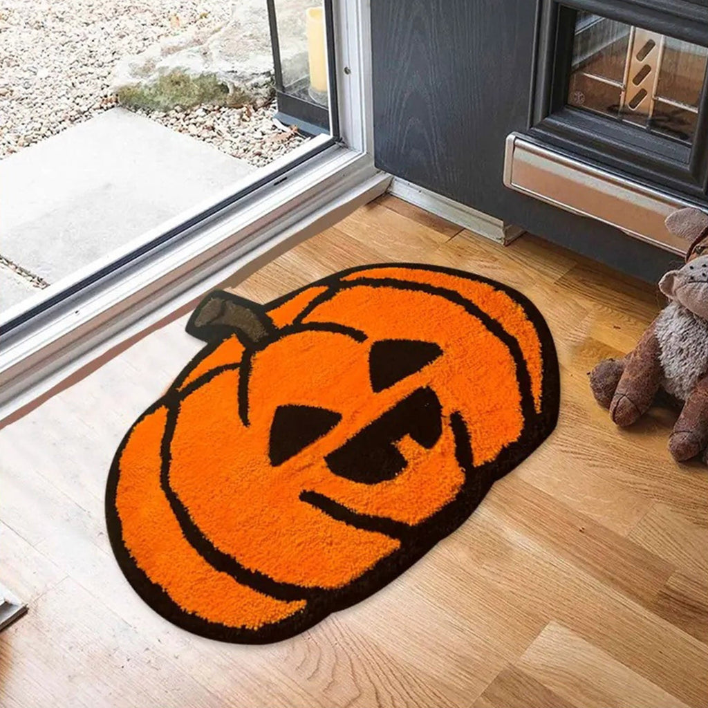 Xuniizn Halloween Mat, 16X24" Velvet Halloween Door Mat for Outside Entrance, Spooky Halloween Rug for Outdoor & Indoor, Non Slip Washable Halloween Doormat, Halloween Bathroom Decor