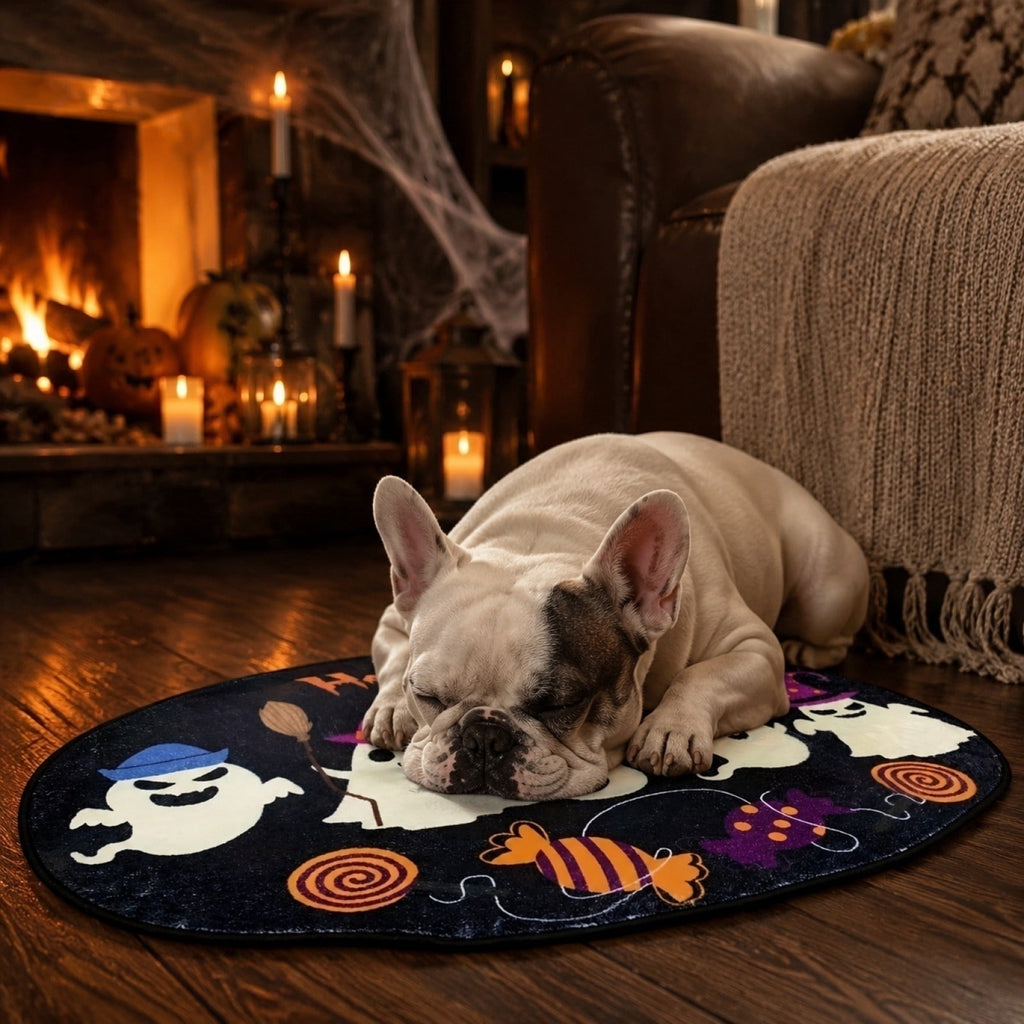 WWC Halloween Door Mat, 32x20 inch Halloween Decor Thick Non Slip Ghost doormat, Entryway Rug for Fall Party Indoor Outdoor Front Porch